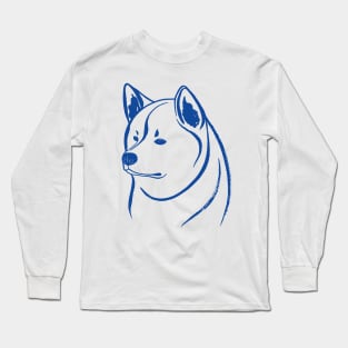 Akita Inu (Pink and Blue) Long Sleeve T-Shirt